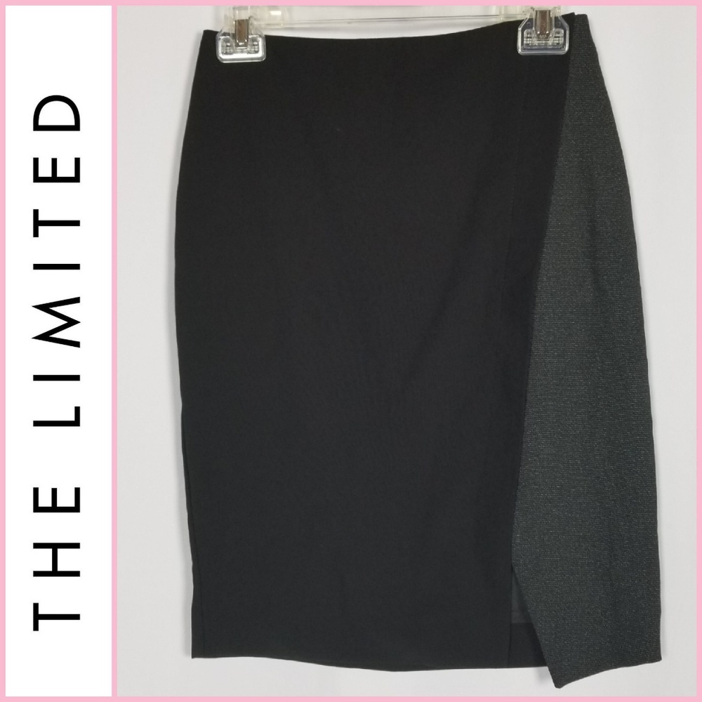 The Limited Black Pencil Skirt with Front Slit